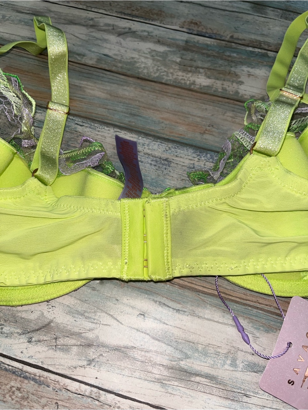 NWT Savage X Fenty Shining Star Embroidered Half Cup Plunge Bra 38D - Picture 5 of 7